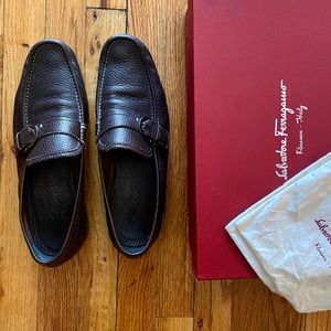 Salvatore Ferragamo Men’s Loafers, Pebbled Leather